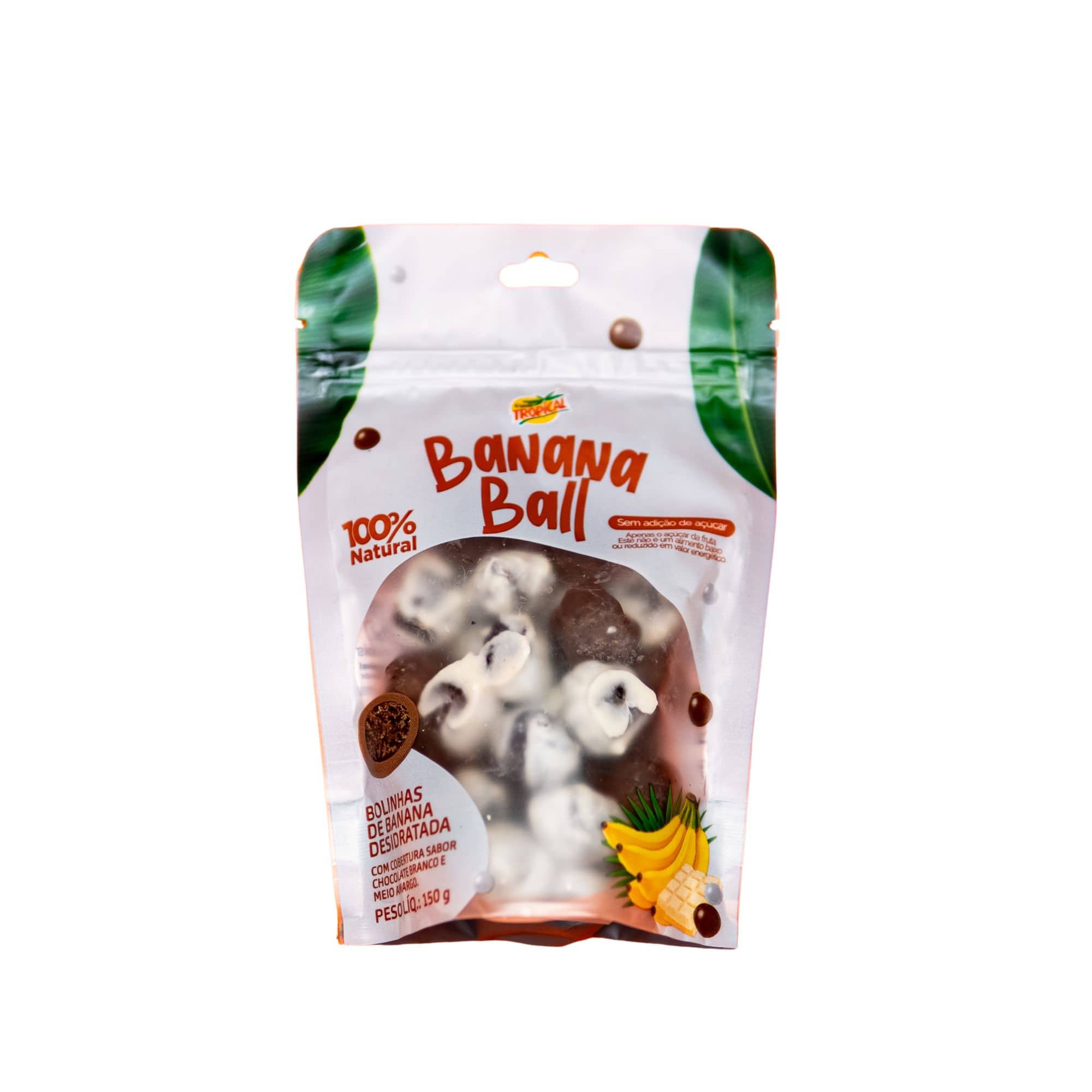 Banana Ball Duo coberta com Chocolate Branco e Meio Amargo 150G