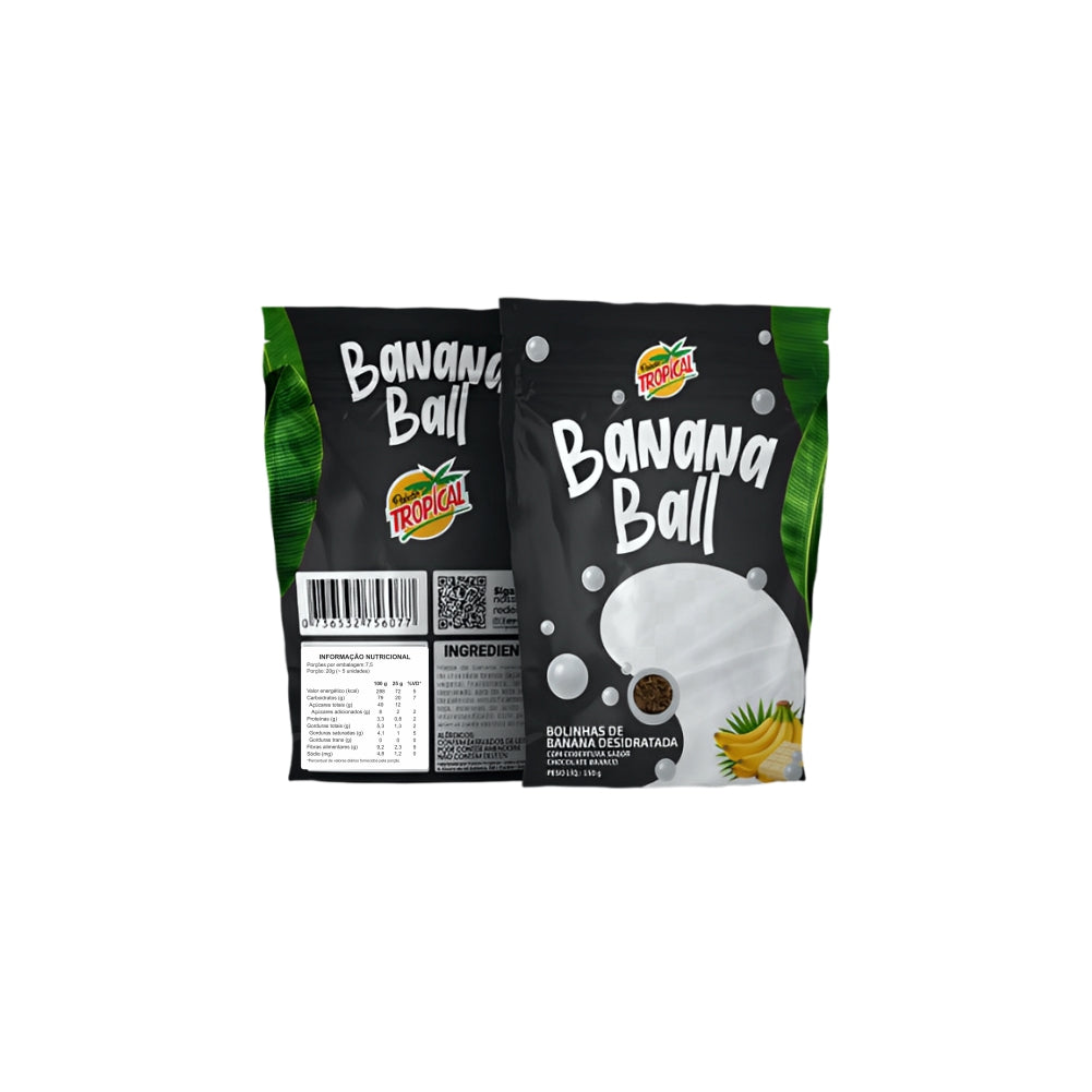 Banana Ball coberta com Chocolate Branco 150G