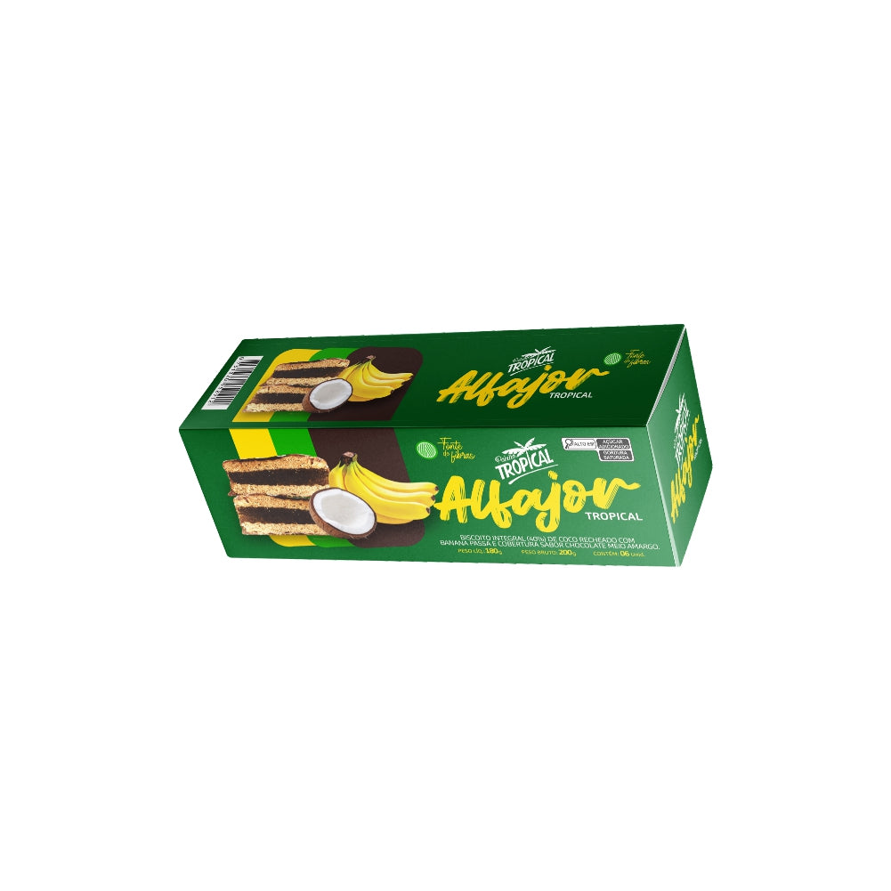 Alfajor de Banana Desidratada e Coco - Caixa com 6un de 30g