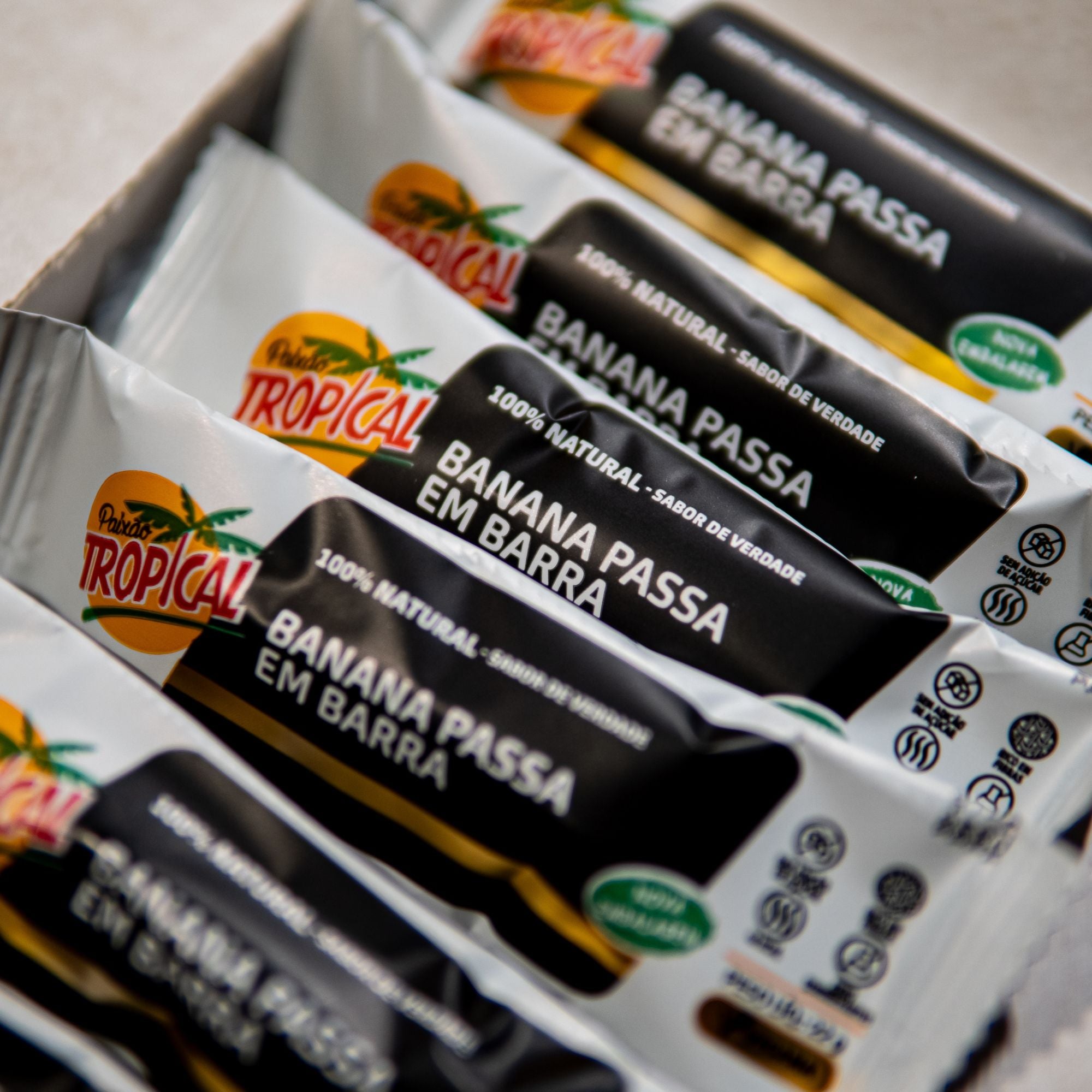 Barra de Banana Passa Vegana - Caixa com 18un de 22g – Paixão Tropical