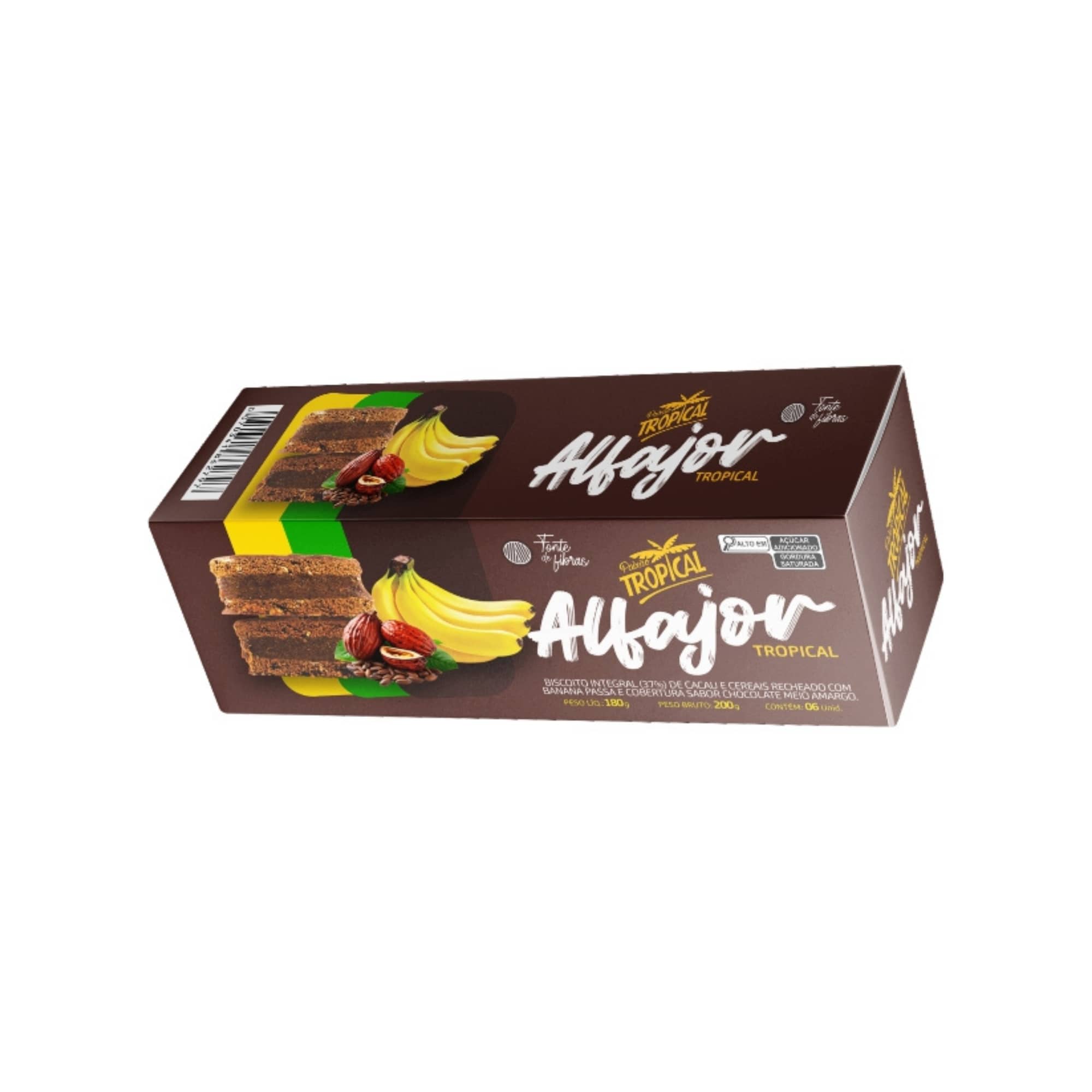 Alfajor de Banana Desidratada e Cacau - Caixa com 6un de 30g