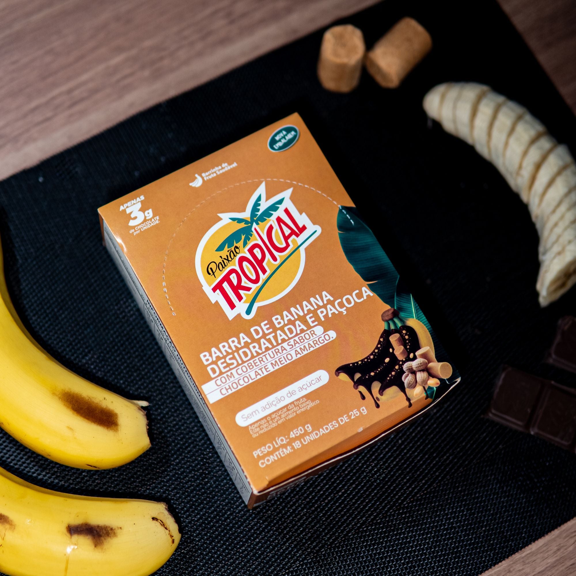 Barra de Banana e Paçoca - Caixa com 18un de 25g