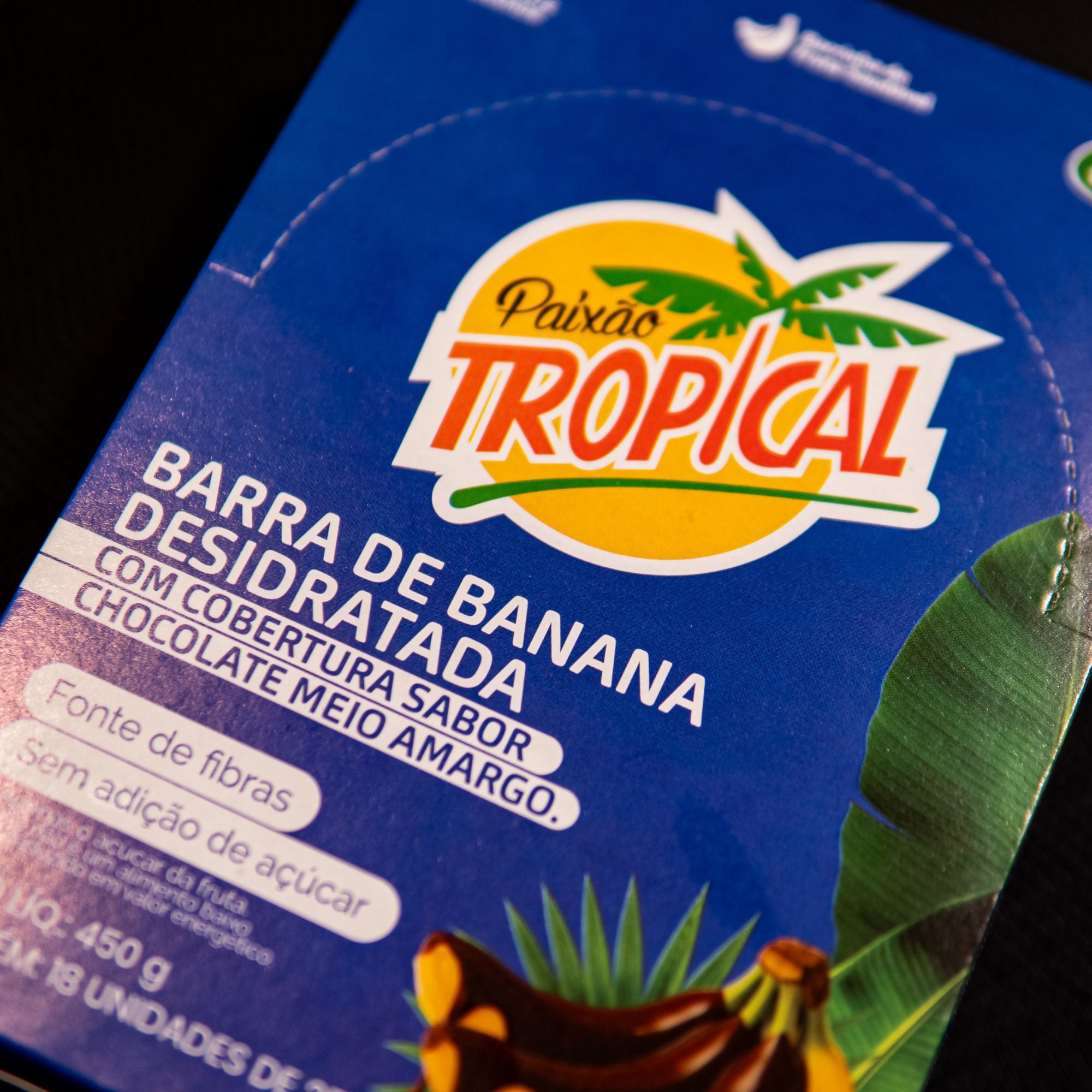 Barra de Banana e Chocolate Meio Amargo - Caixa com 18un de 25g