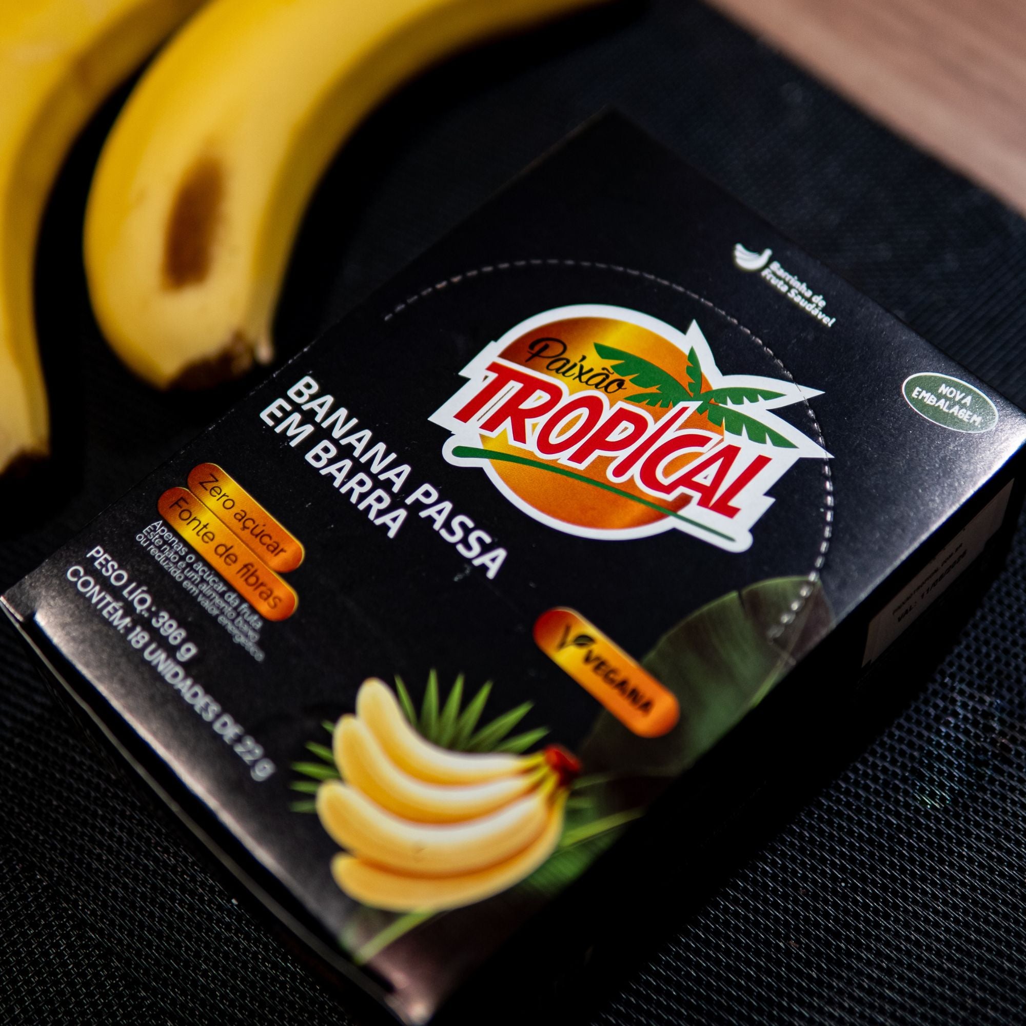 Barra de Banana Passa Vegana - Caixa com 18un de 22g